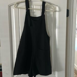 Emery rose short black romper tie straps